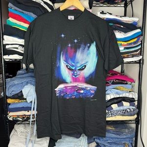 NWOT Vintage Wild Side Alien Crater Universe Black Short Sleeve T-shirt Large